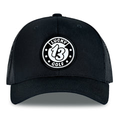 Black Lucky 13 Golf Hat