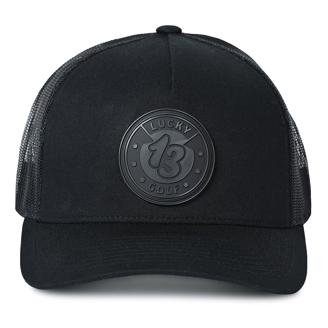 Black Lucky 13 Golf Hat