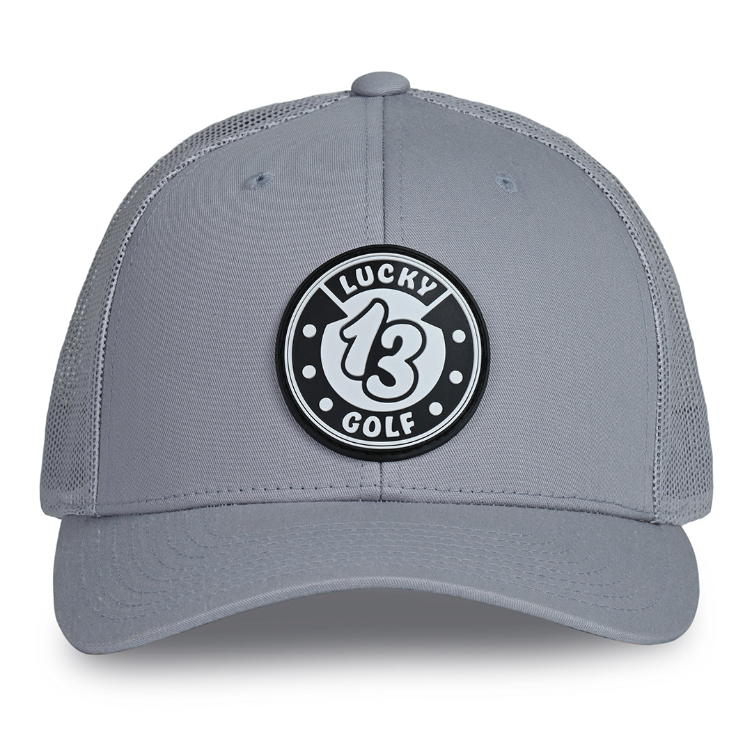 Gray Lucky 13 Golf Hat