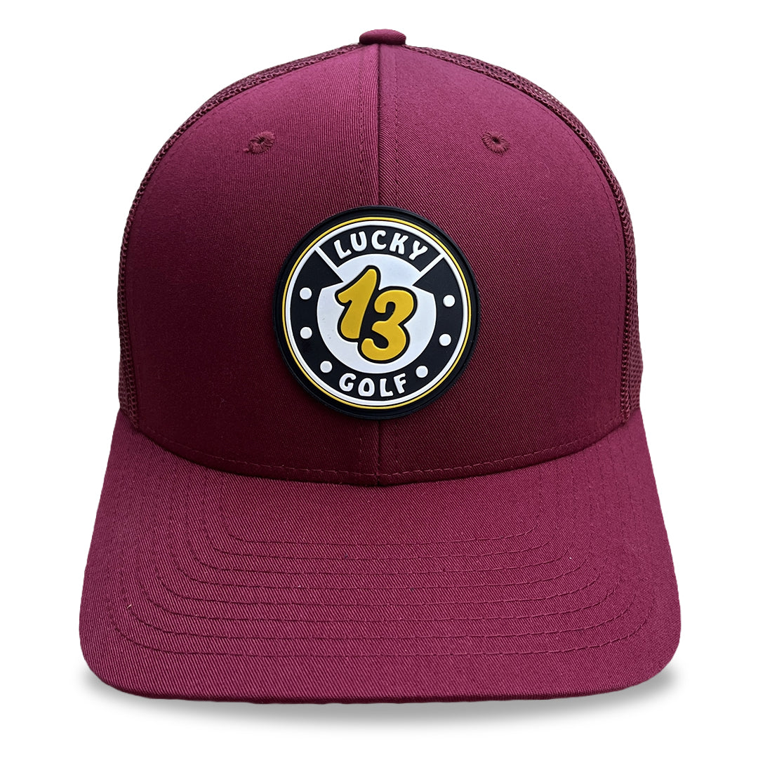 Maroon Lucky 13 Golf Hat