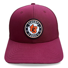 Maroon Flexfit Lucky 13 Golf Hat