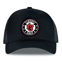 Black Lucky 13 Golf Hat