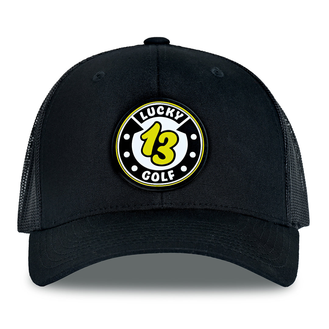 Black Lucky 13 Golf Hat