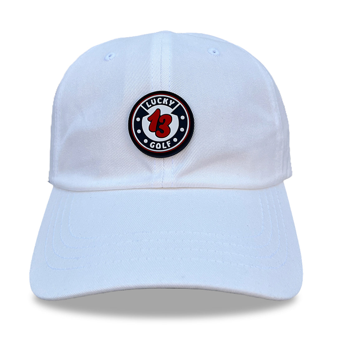 White Relaxed Fit Golf Hat