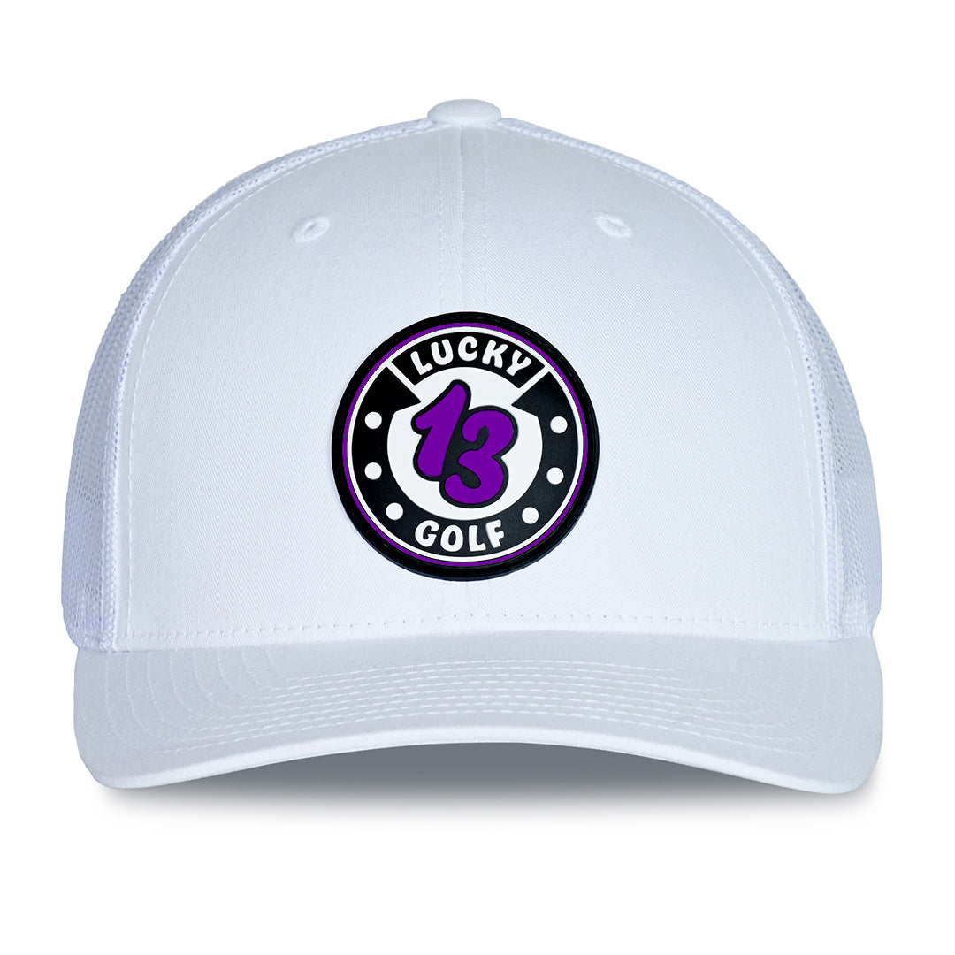 White Lucky 13 Golf Hat